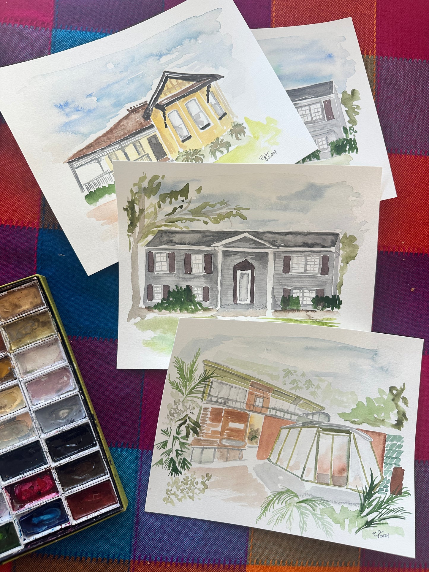 8x10" Original Commissioned Watercolor Home Painting