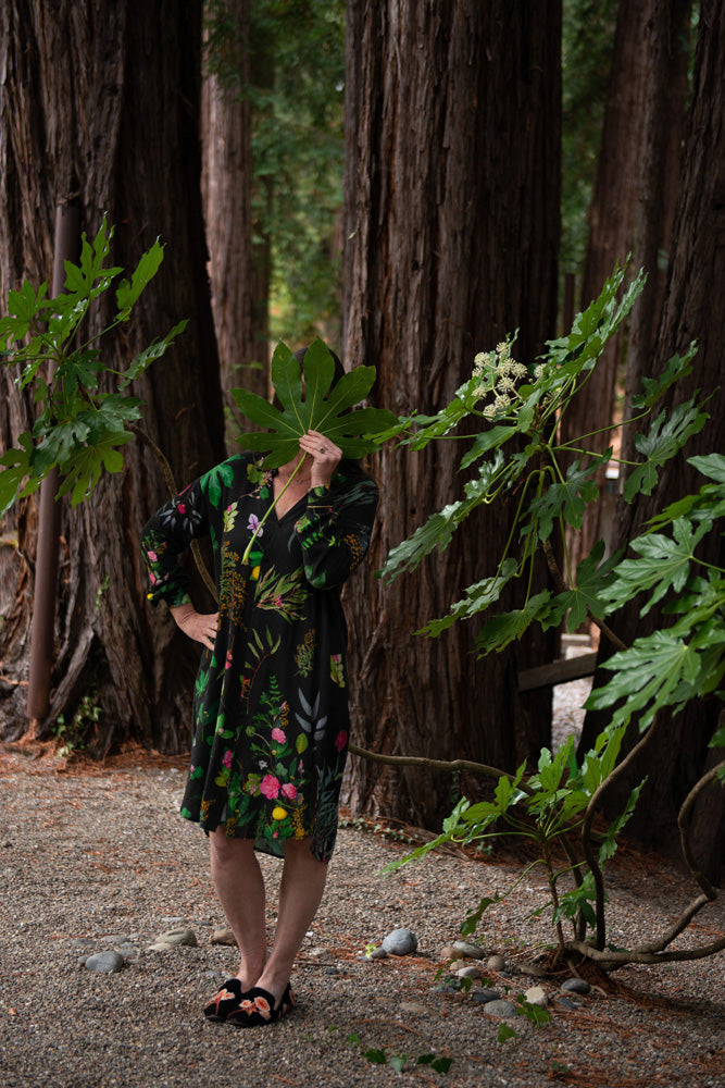 Black Floral Shirt Dress