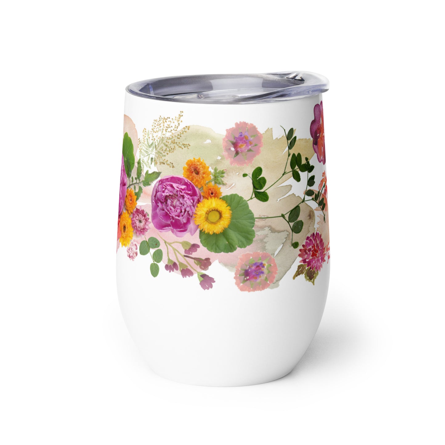 Peony Wine Tumbler