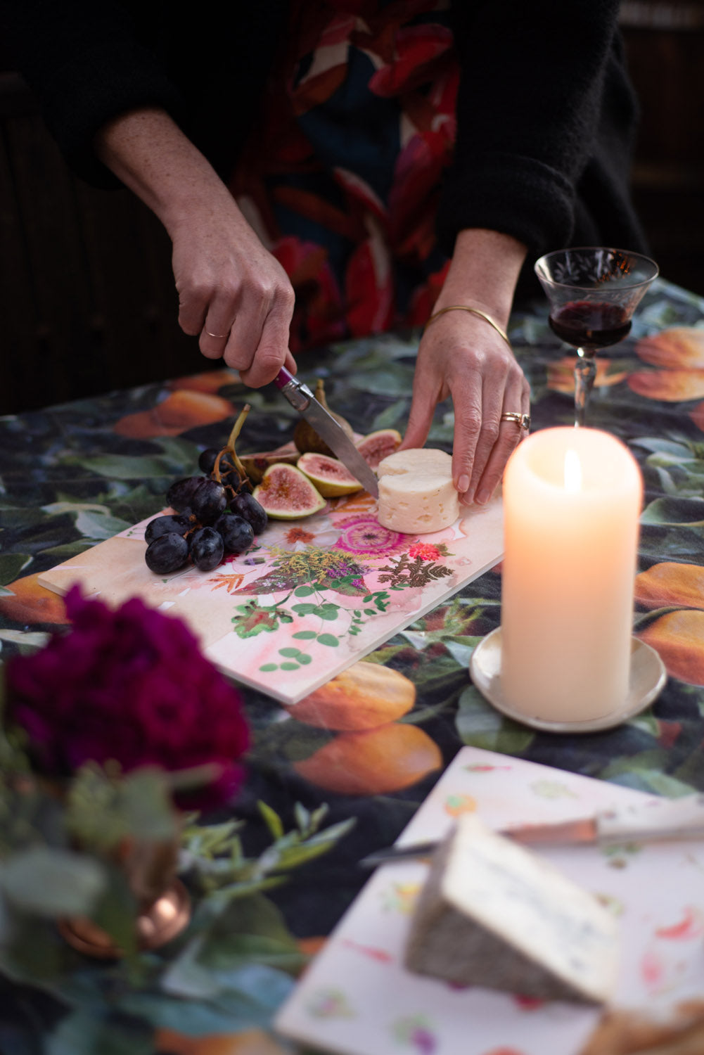 Fall Floral Cheese Board
