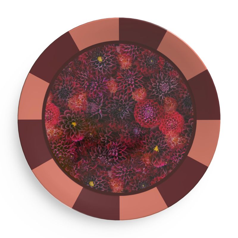 Assorted Red Dahlia Collection Party Plates