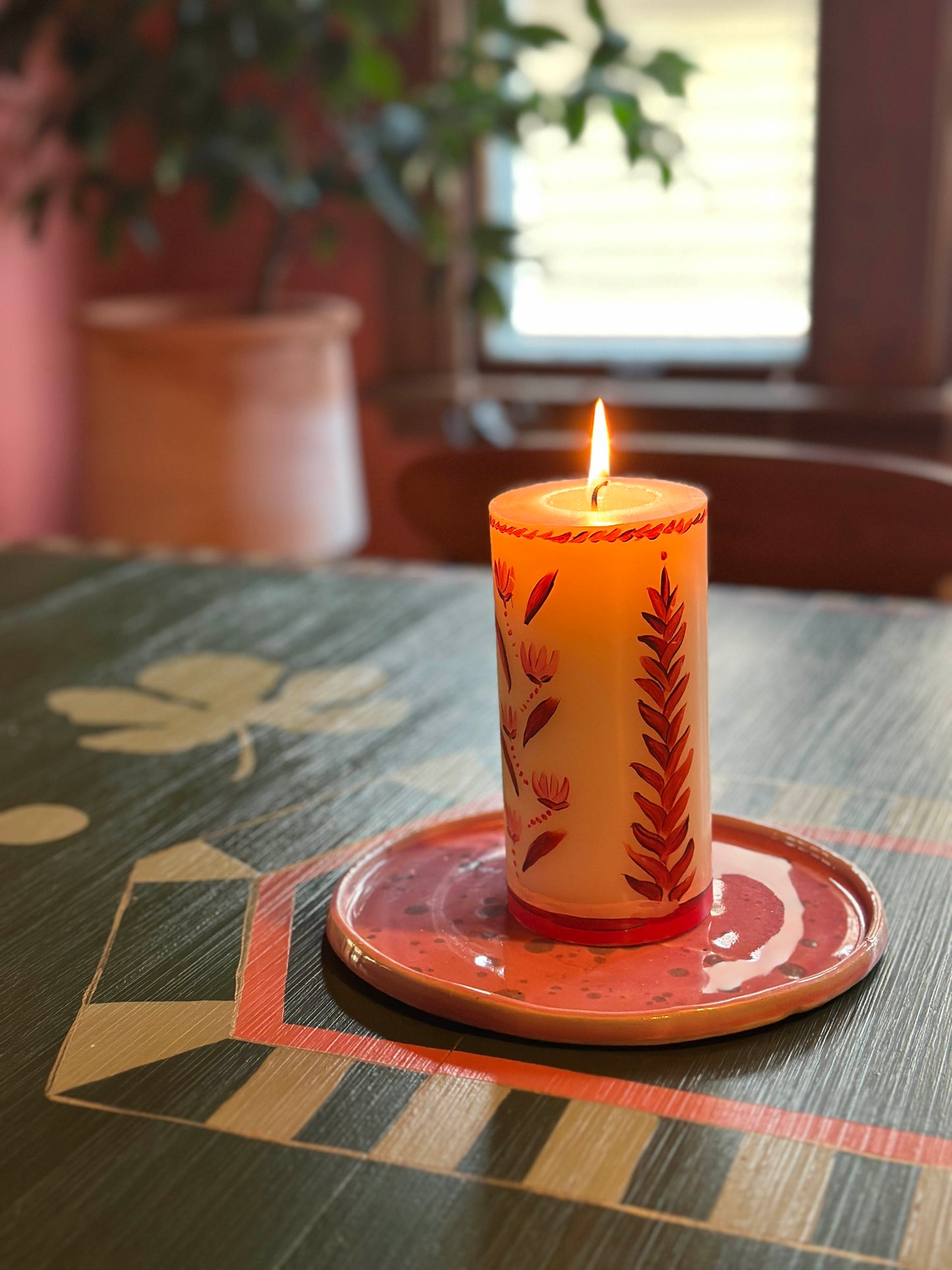 Hand-Painted Pillar Candles