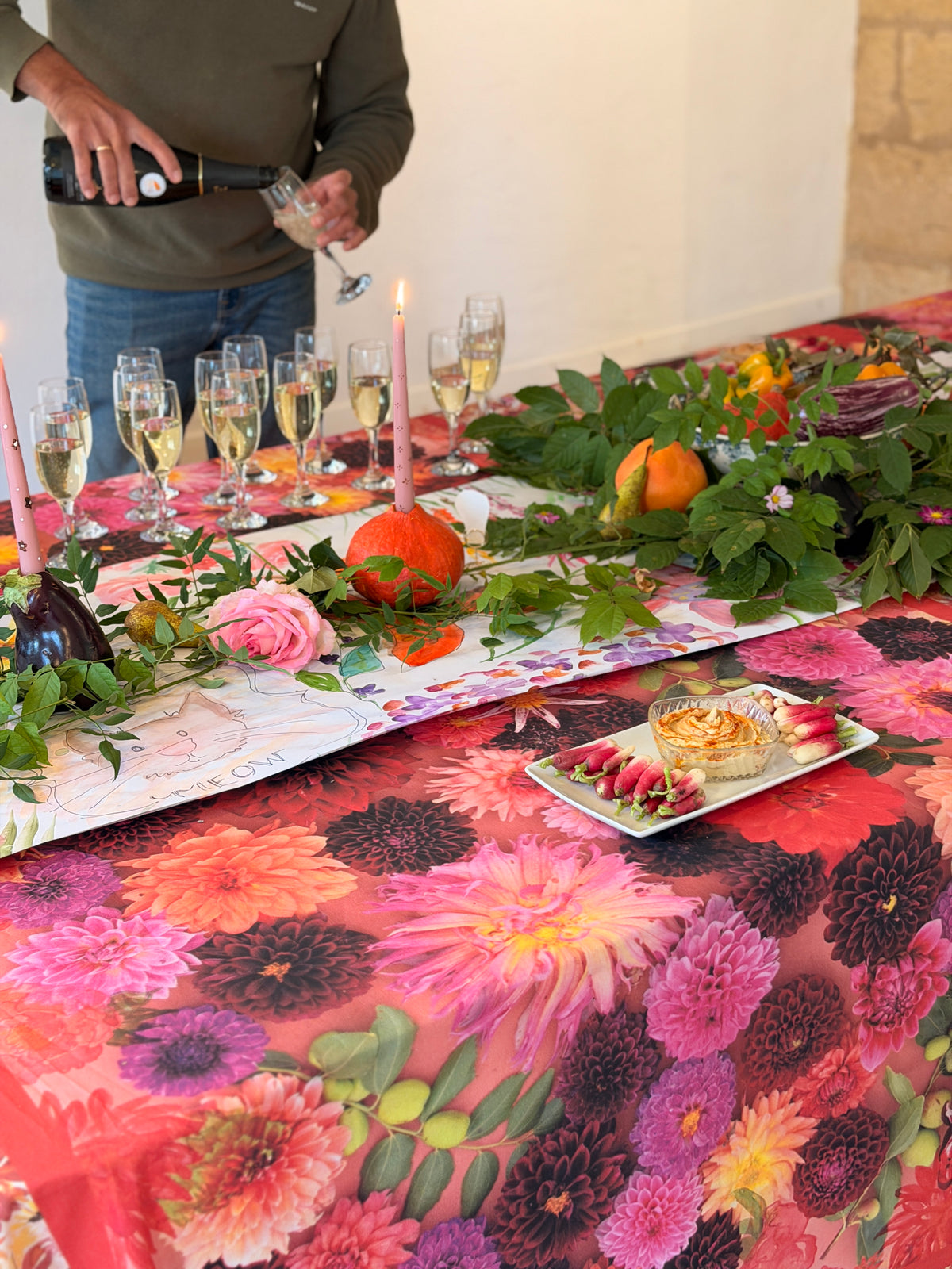 Autumn Dahlia Tablecloth