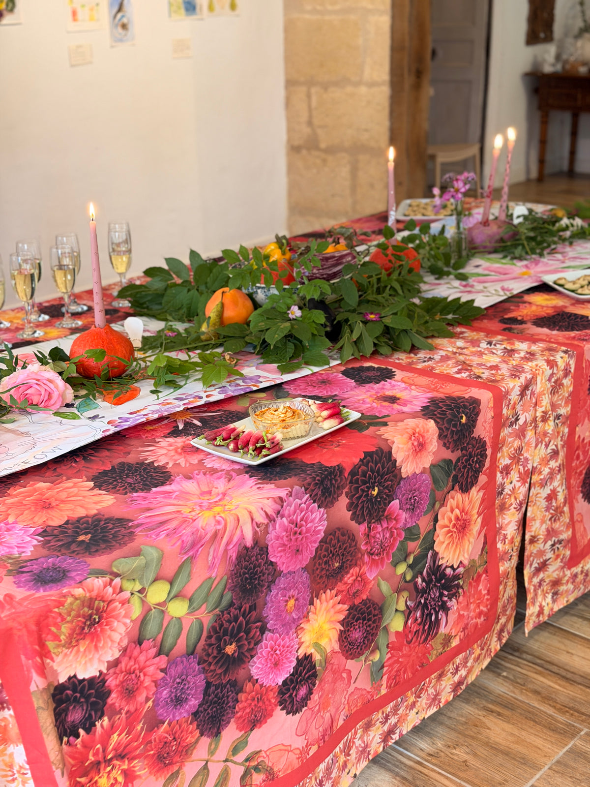 Autumn Dahlia Tablecloth