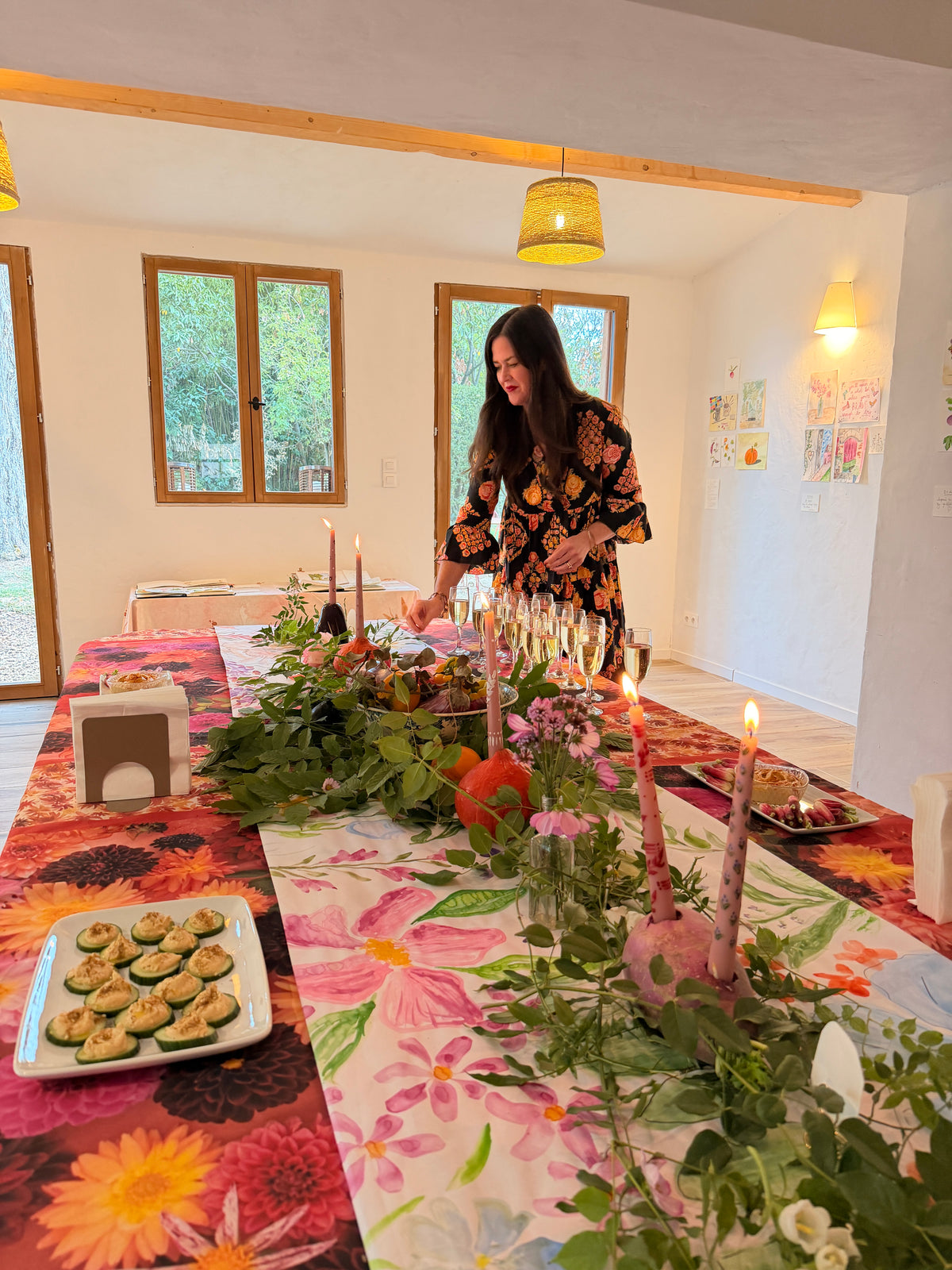 Autumn Dahlia Tablecloth