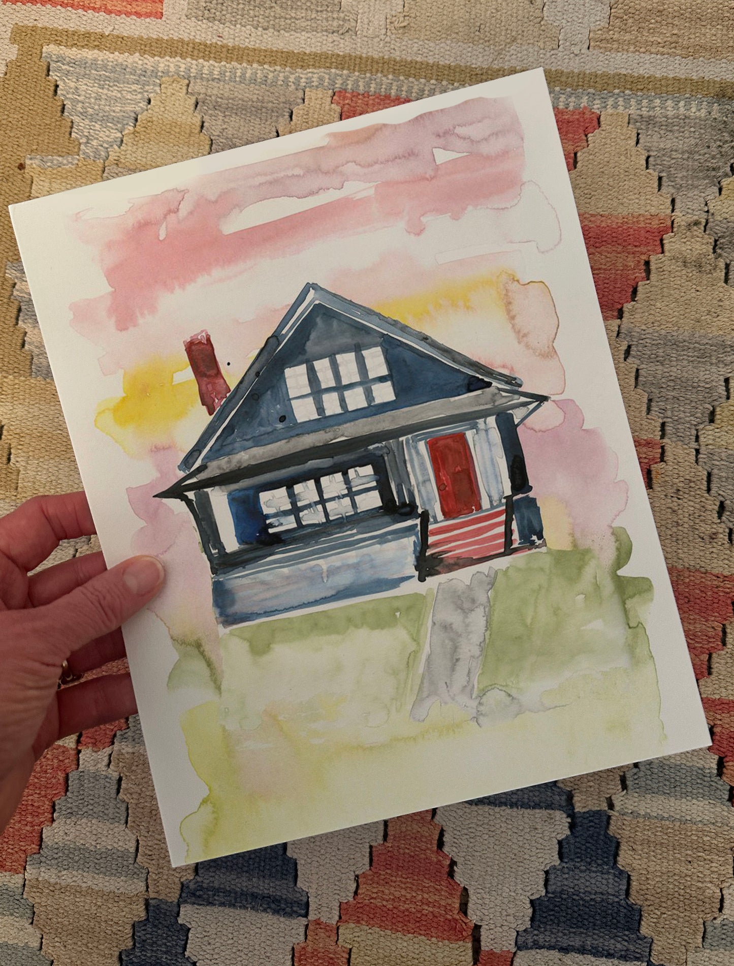 8x10" Original Commissioned Watercolor Home Painting