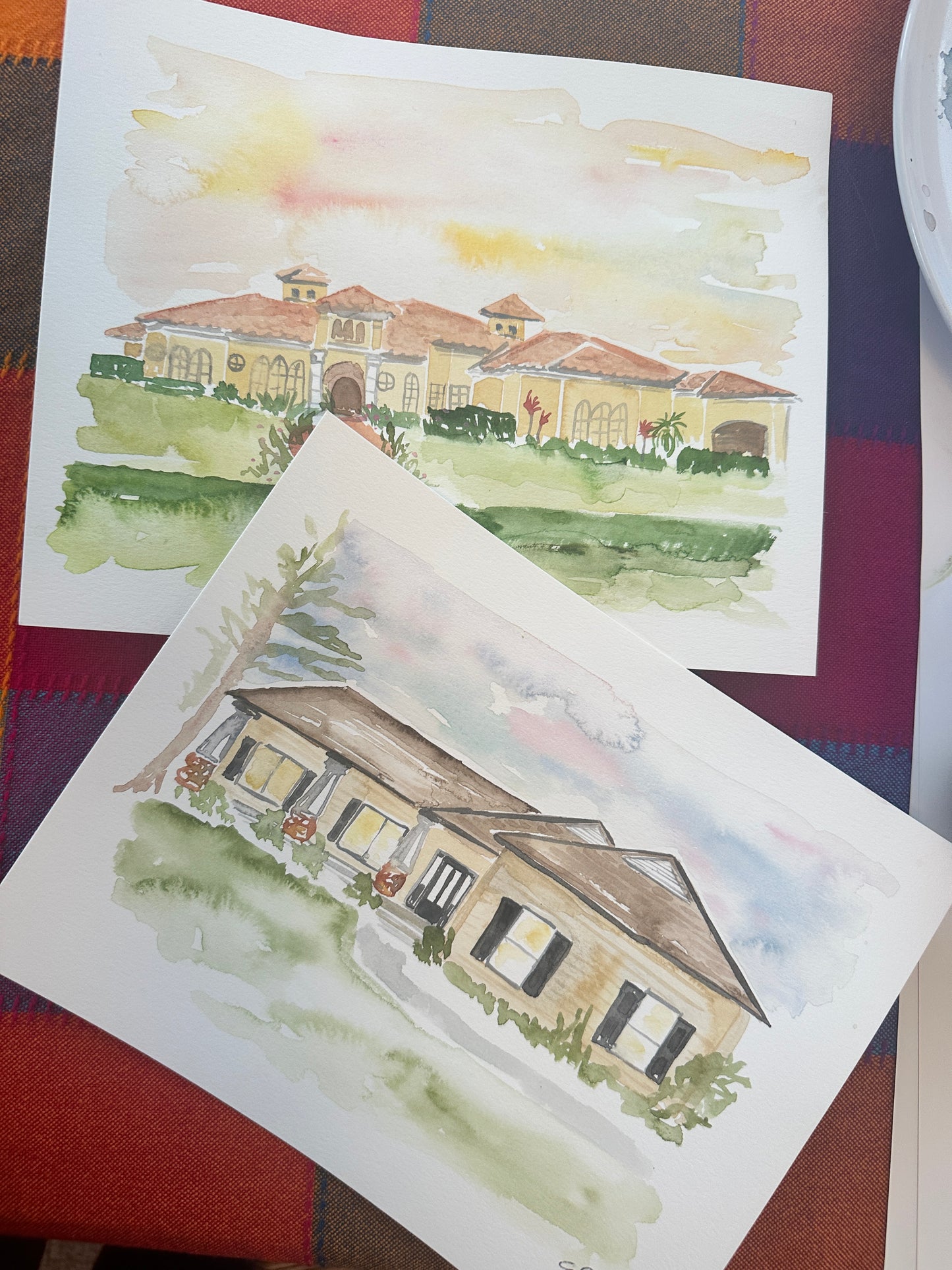 8x10" Original Commissioned Watercolor Home Painting