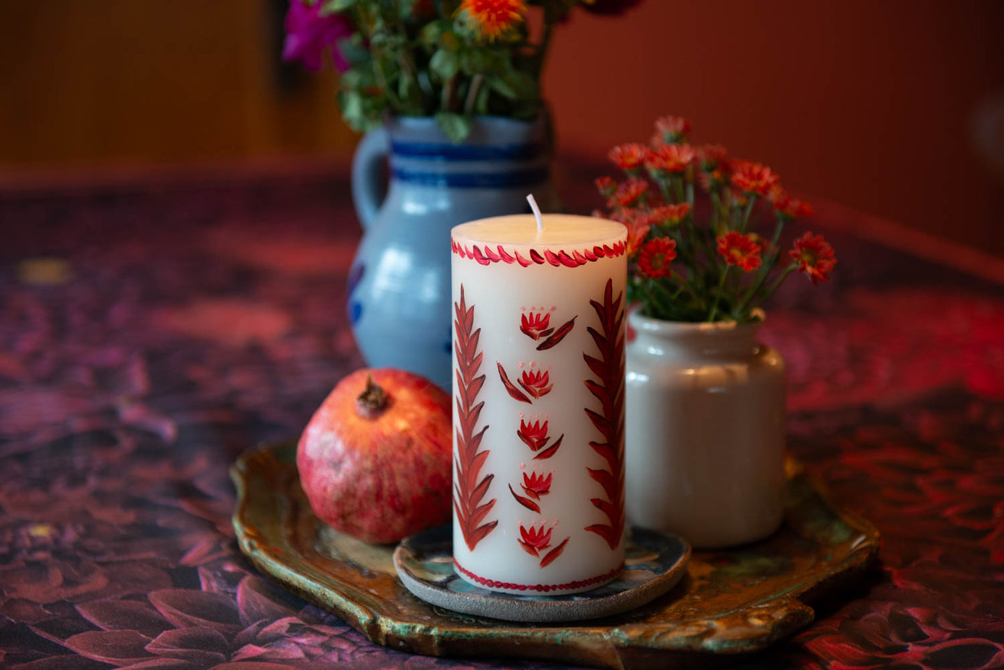 Hand-Painted Pillar Candles