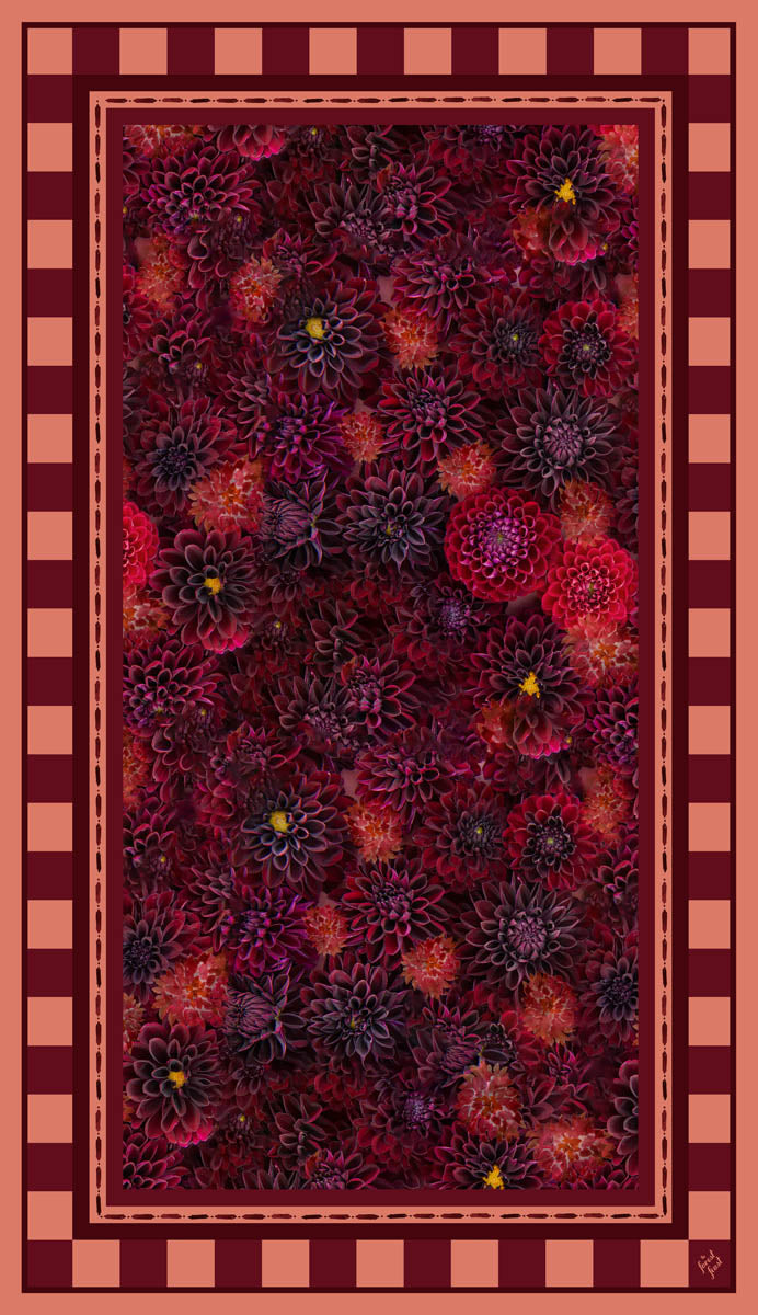 Red Dahlia Tablecloth - PREORDER