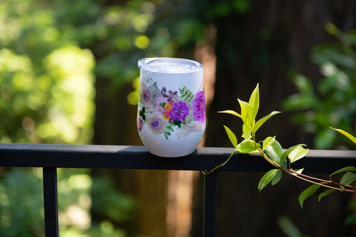 Peony Wine Tumbler