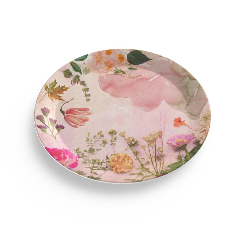 Pink Floral Party Plates (set of 4)