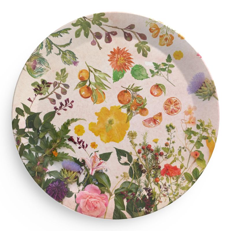 Pink Floral Party Plates (set of 4)